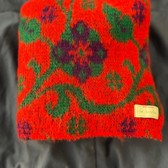 Benetton red/ green floral scarf